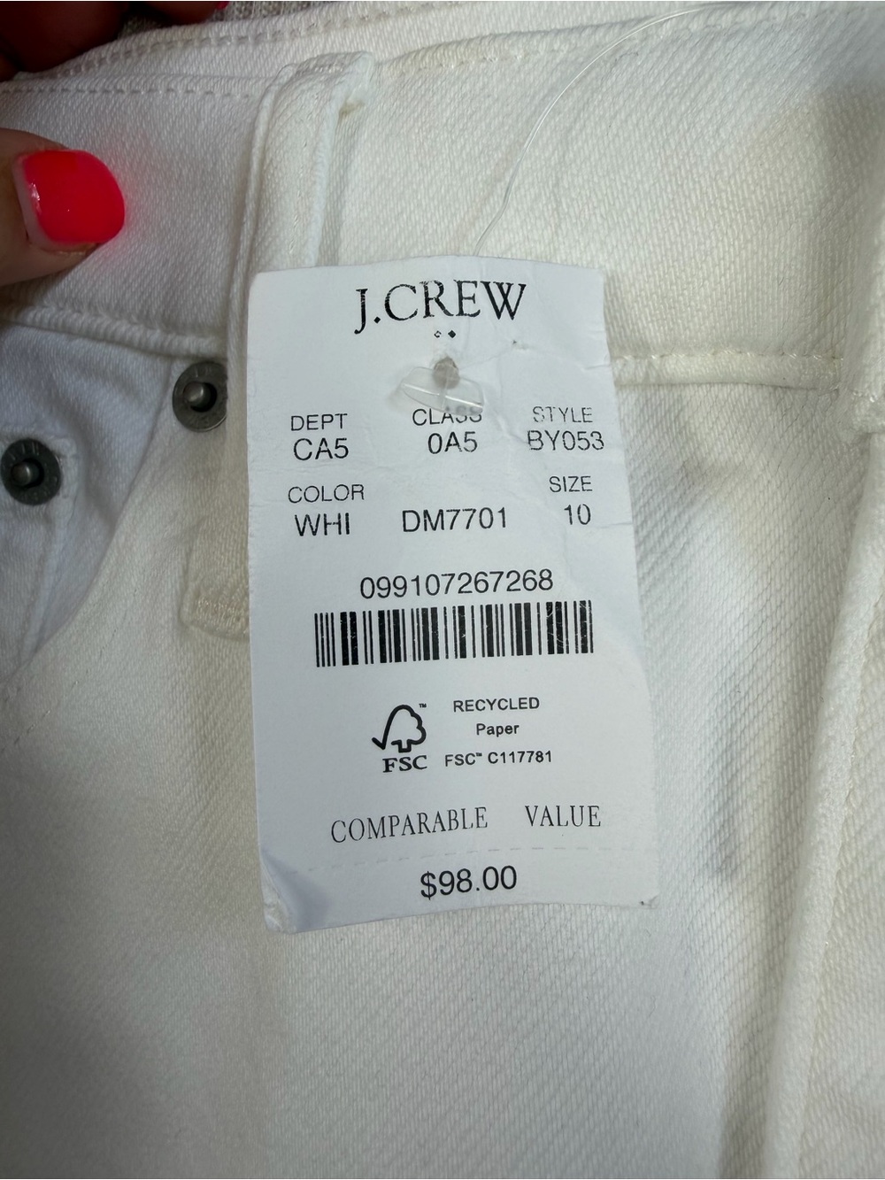 NWT J.Crew White Denim Midi Skirt Women’s Size 10 - Picture 11 of 14